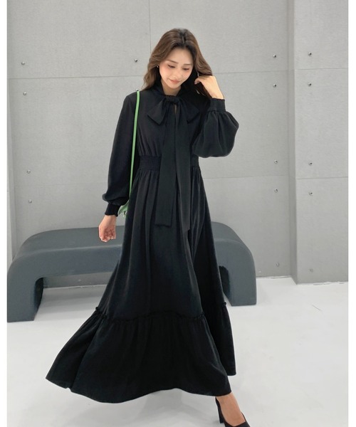 BIRTHDAY BASH(バースデイバッシュ)の「2WAY RIBBON TIERED DRESS(2WAYリボンティアードワンピース)(ワンピース・レディース・ブラック・FREE)」の21枚目の写真