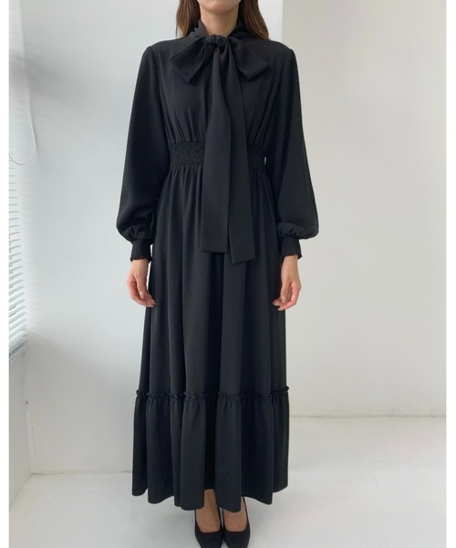 BIRTHDAY BASH(バースデイバッシュ)の「2WAY RIBBON TIERED DRESS(2WAYリボンティアードワンピース)(ワンピース・レディース・ブラック・FREE)」の17枚目の写真
