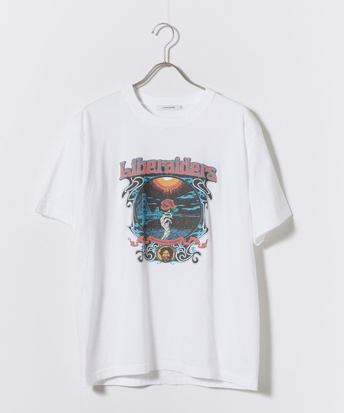 Liberaiders（リベレイダース）の「Liberaiders/リベレイダース DEAD ROSE TEE 6.2oz プリントTシャツ クルーネック 天竺コットン ストリート メンズ 2026年秋冬（Tシャツ/カットソー・メンズ・ホワイト/ブラック・M/L/XL）」の8枚目の写真