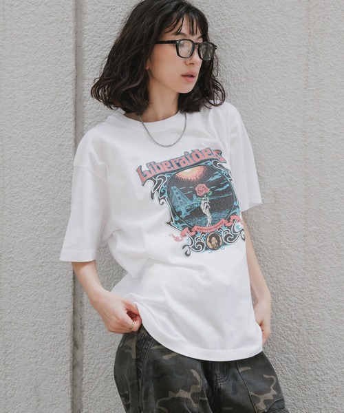 Liberaiders（リベレイダース）の「Liberaiders/リベレイダース DEAD ROSE TEE 6.2oz プリントTシャツ クルーネック 天竺コットン ストリート メンズ 2026年秋冬（Tシャツ/カットソー・メンズ・ホワイト/ブラック・M/L/XL）」の10枚目の写真