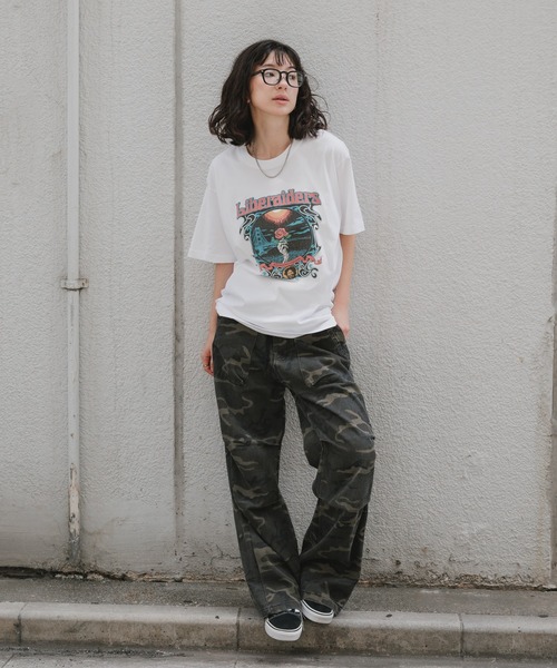 Liberaiders（リベレイダース）の「Liberaiders/リベレイダース DEAD ROSE TEE 6.2oz プリントTシャツ クルーネック 天竺コットン ストリート メンズ 2026年秋冬（Tシャツ/カットソー・メンズ・ホワイト/ブラック・M/L/XL）」の14枚目の写真