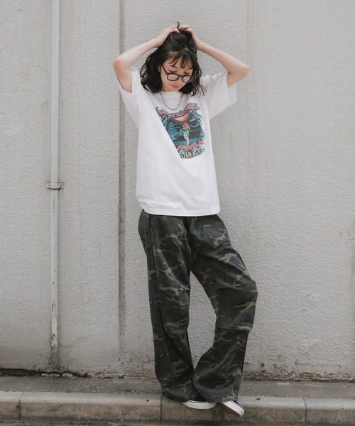 Liberaiders（リベレイダース）の「Liberaiders/リベレイダース DEAD ROSE TEE 6.2oz プリントTシャツ クルーネック 天竺コットン ストリート メンズ 2026年秋冬（Tシャツ/カットソー・メンズ・ホワイト/ブラック・M/L/XL）」の16枚目の写真