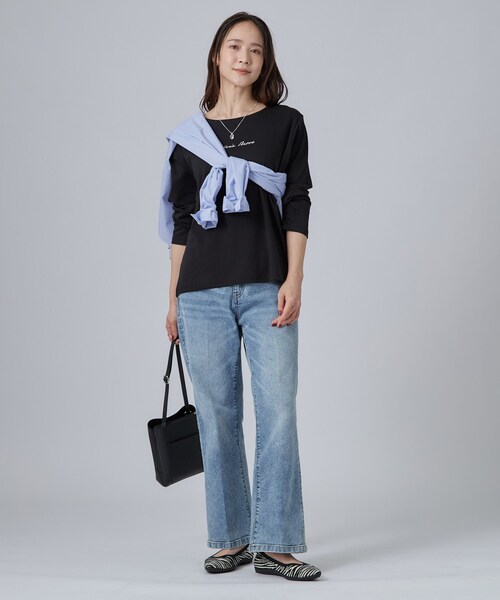 SHOO・LA・RUE(シューラルー)の「【UV/S-LL/洗濯機可】大人上品 ロゴプリントロンT(Tシャツ/カットソー・レディース・ダークブラウン系/ライトグレー系1/ブラック系1/ホワイト系1・04/03/02/01)」の11枚目の写真