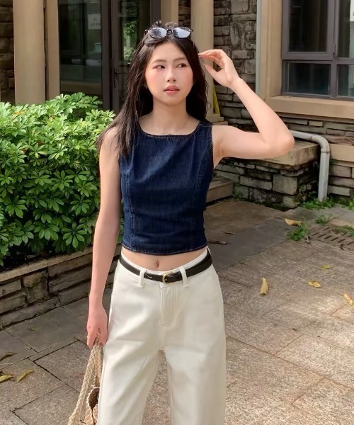 FAVORITO（ファヴォリート）の「デニムリボンノースリーブトップス（その他トップス・レディース・ダークブルー・F）」の14枚目の写真