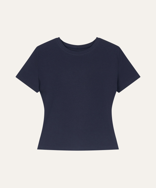 AUBER（オーベル）の「Organic Short Sleeve - Navy（Tシャツ/カットソー・レディース・ネイビー・1/2）」の2枚目の写真