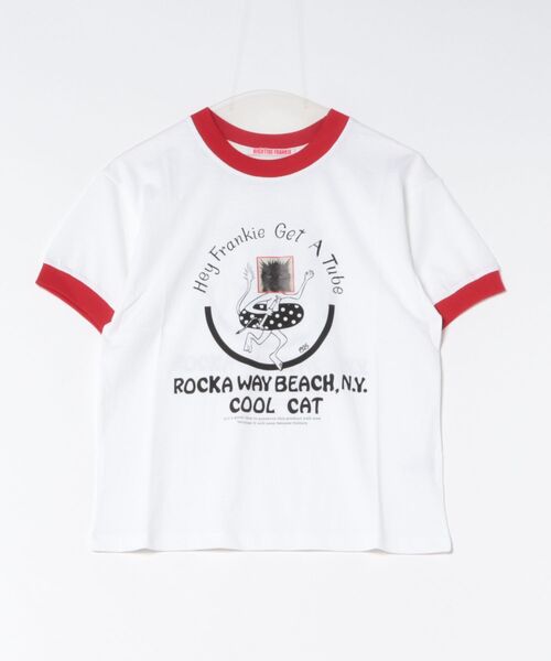 HIGHTIDEFRANKIE(ハイタイドフランキー)の「HIGHTIDEFRANKIE/ハイタイドフランキー/Cool Cat Ringer Tee(Tシャツ/カットソー・レディース・レッド/ブラック・F)」の2枚目の写真