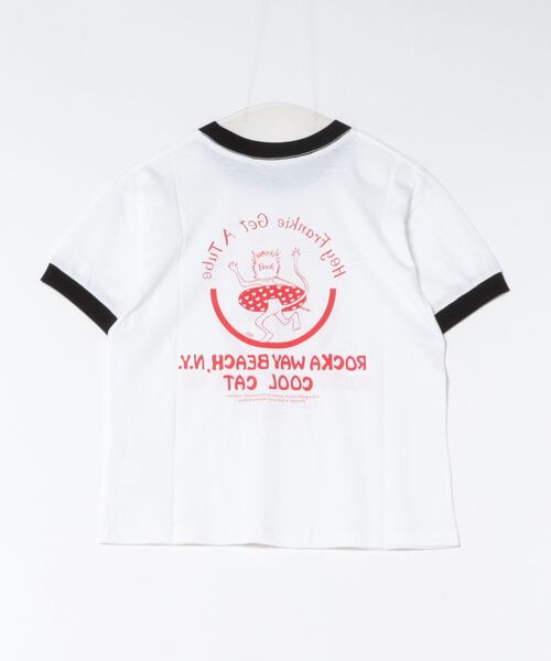 HIGHTIDEFRANKIE(ハイタイドフランキー)の「HIGHTIDEFRANKIE/ハイタイドフランキー/Cool Cat Ringer Tee(Tシャツ/カットソー・レディース・レッド/ブラック・F)」の3枚目の写真