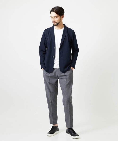 MICHEL KLEIN HOMME   （ミッシェルクランオム）の「《日本製》ブロックショールカラーカーディガン（カーディガン/ボレロ・メンズ・パープル/ネイビー/アイボリー・MEDIUM/LARGE/X-LARGE）」の10枚目の写真