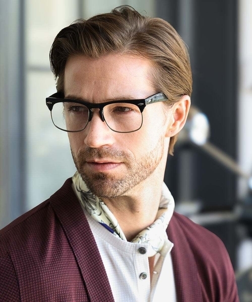 MICHEL KLEIN HOMME   （ミッシェルクランオム）の「《日本製》ブロックショールカラーカーディガン（カーディガン/ボレロ・メンズ・パープル/ネイビー/アイボリー・MEDIUM/LARGE/X-LARGE）」の4枚目の写真