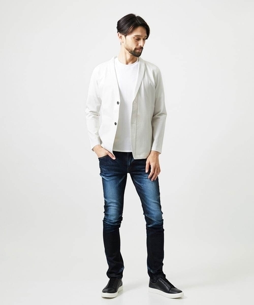 MICHEL KLEIN HOMME   （ミッシェルクランオム）の「《日本製》ブロックショールカラーカーディガン（カーディガン/ボレロ・メンズ・パープル/ネイビー/アイボリー・MEDIUM/LARGE/X-LARGE）」の21枚目の写真
