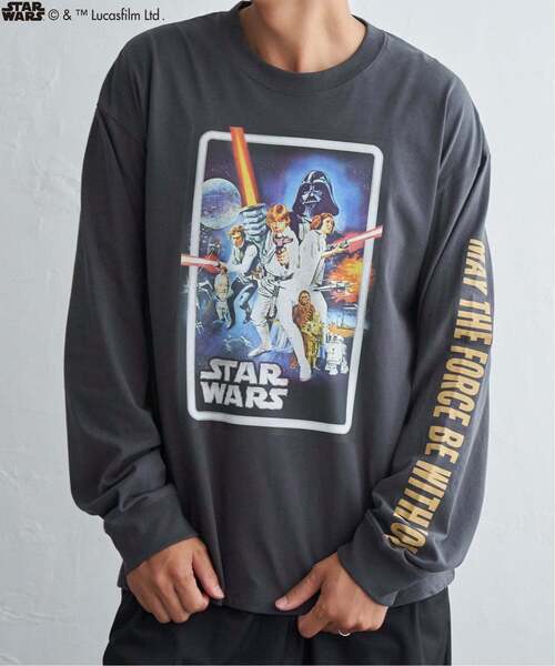 VENCEEXCHANGE(ヴァンスエクスチェンジ)の「スター・ウォーズ デザイン袖プリントロンT(Tシャツ/カットソー・メンズ・アイボリー/ダークグレー/ブラック/オフホワイト・LL/L/M)」の1枚目の写真