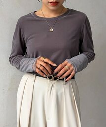 袖シアーベロアプルオーバー