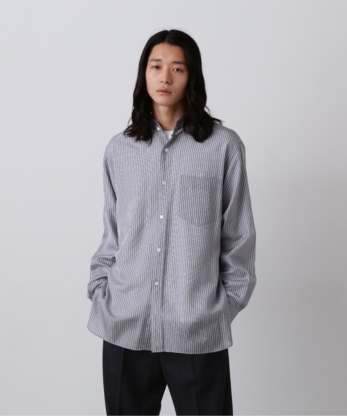 YLEVE(イレーヴ)の「YLEVE / ACETATE CUPRA STRIPE SHIRT(シャツ/ブラウス・メンズ・ブラック系その他・3/4)」の1枚目の写真
