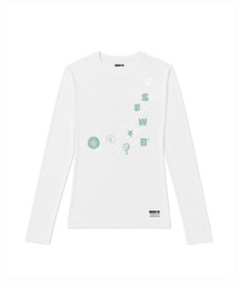 セミクロップ mint B 長袖Tシャツ [ホワイト]
