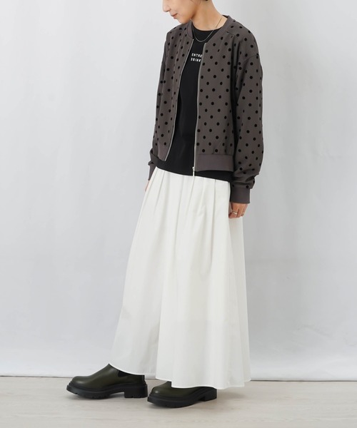 LUCA/LADY LUCK LUCA(ルカ/レディラックルカ)の「LC/LLL フロッキードットジップアップブルゾン(ブルゾン・レディース・ブラック/グレー・FREE)」の12枚目の写真