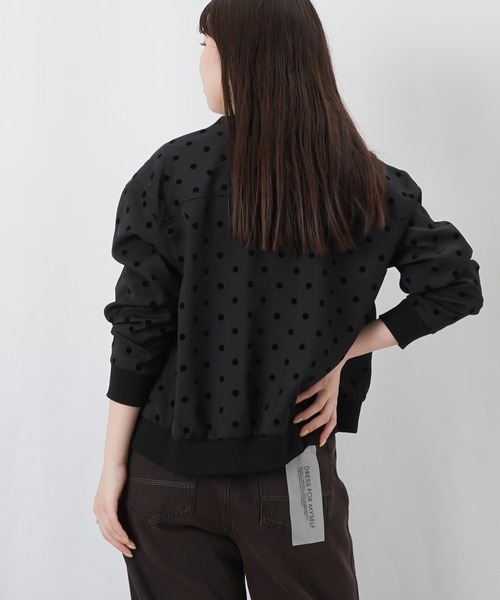 LUCA/LADY LUCK LUCA(ルカ/レディラックルカ)の「LC/LLL フロッキードットジップアップブルゾン(ブルゾン・レディース・ブラック/グレー・FREE)」の4枚目の写真