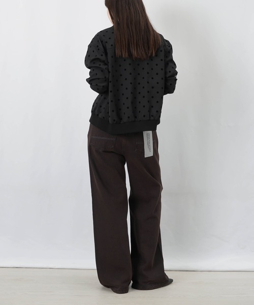 LUCA/LADY LUCK LUCA(ルカ/レディラックルカ)の「LC/LLL フロッキードットジップアップブルゾン(ブルゾン・レディース・ブラック/グレー・FREE)」の5枚目の写真