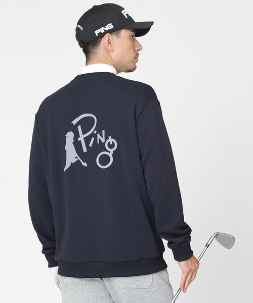 PING（ピン）の「［PING APPAREL］［吸水速乾・UVケア］10カラーMr.PINGダンシングロゴクルーネックプルオーバー (MENS)（スウェット・メンズ・ブラック/ホワイト/ブルー/ゴールド/ブラウン/シルバー/オレンジ/ワイン/グリーン/レッド・M/L/LL1/LL）」の3枚目の写真