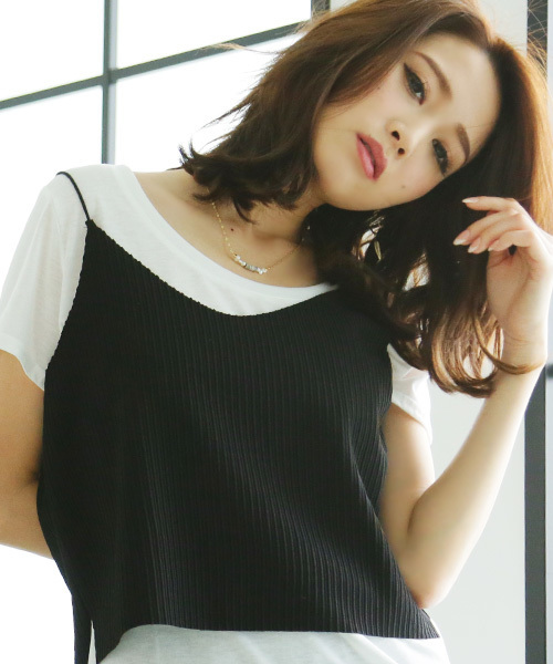 Luz Llena (NEY)（ラズレナニー）の「キャミソール×ワイドパンツセットアップ（キャミソール・レディース・アイボリー/ブラック・MEDIUM）」の6枚目の写真