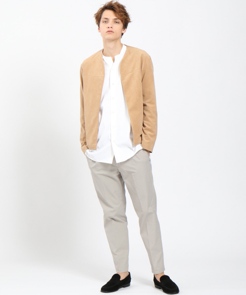 ABAHOUSE（アバハウス）の「ノーカラーフェイクスウェードブルゾン（ブルゾン・メンズ・ベージュ/ネイビー・46/48）」の10枚目の写真