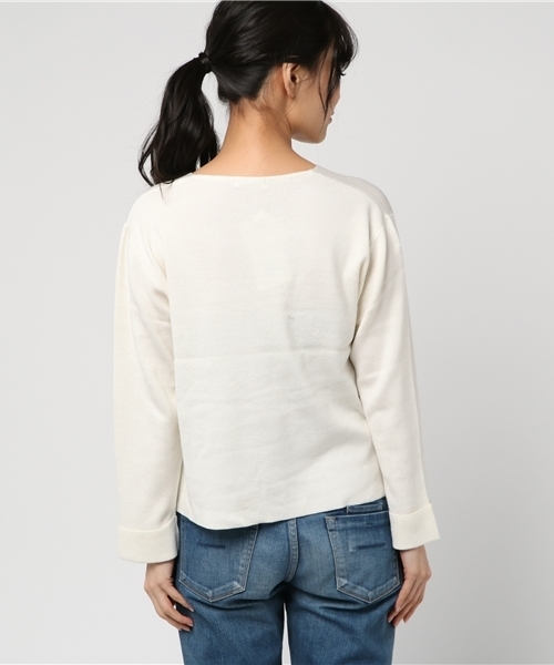 Honeys（ハニーズ）の「Ｖネックニットプルオーバー（ニット/セーター・レディース・ピンク/アイボリー/ブラック/杢グレー/ブルー・M/L）」の8枚目の写真