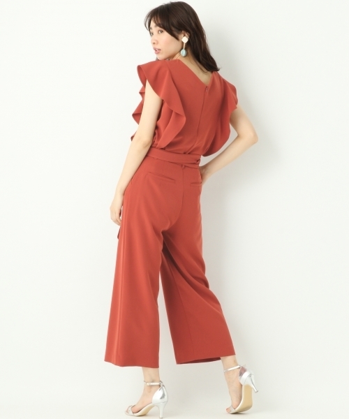 A part by（アパートバイ）の「【結婚式にも】P/フリルブラウス*ワイドパンツセットアップ 752330 （サロペット/オーバーオール・レディース・ボルドー/ネイビー/サックスブルー・MEDIUM/LARGE）」の8枚目の写真