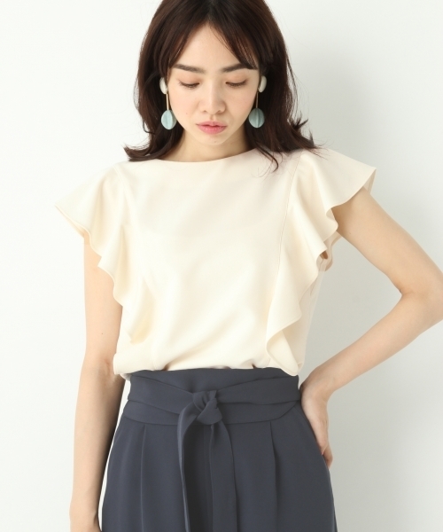 A part by（アパートバイ）の「【結婚式にも】P/フリルブラウス*ワイドパンツセットアップ 752330 （サロペット/オーバーオール・レディース・ボルドー/ネイビー/サックスブルー・MEDIUM/LARGE）」の9枚目の写真