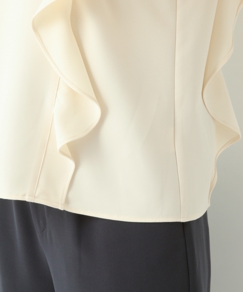 A part by（アパートバイ）の「【結婚式にも】P/フリルブラウス*ワイドパンツセットアップ 752330 （サロペット/オーバーオール・レディース・ボルドー/ネイビー/サックスブルー・MEDIUM/LARGE）」の13枚目の写真