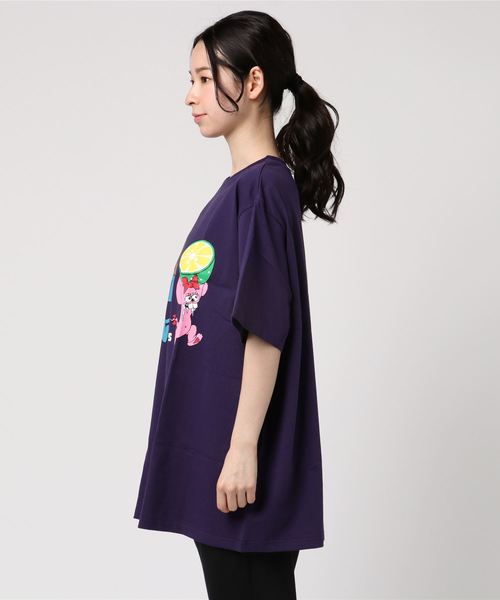 PUNYUS（プニュズ）の「マウスカップルTシャツ（Tシャツ/カットソー・レディース・ホワイト/ブラック/パープル・3/4）」の6枚目の写真