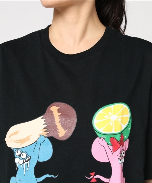 PUNYUS（プニュズ）の「マウスカップルTシャツ（Tシャツ/カットソー・レディース・ホワイト/ブラック/パープル・3/4）」の9枚目の写真