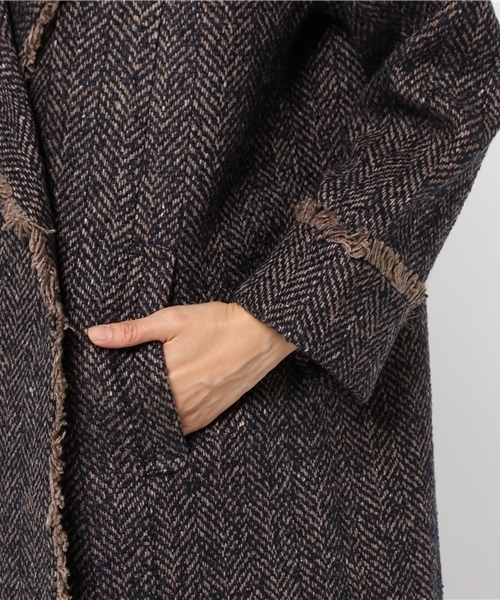 LBC（エルビーシー）の「ヘリンボンビックカラーコート（その他アウター・レディース・グレー/ブラウン・MEDIUM）」の9枚目の写真