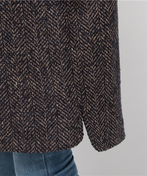 LBC（エルビーシー）の「ヘリンボンビックカラーコート（その他アウター・レディース・グレー/ブラウン・MEDIUM）」の10枚目の写真