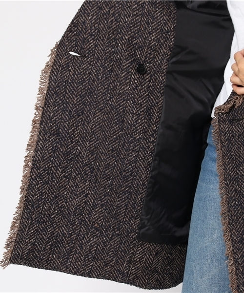 LBC（エルビーシー）の「ヘリンボンビックカラーコート（その他アウター・レディース・グレー/ブラウン・MEDIUM）」の11枚目の写真