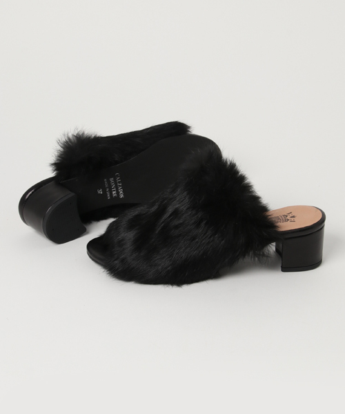 BONTRE(ボントレ)の「【BONTRE】ボントレ ラビットファーミュール (サンダル・レディース・ブラック/ベージュ・LARGE/MEDIUM)」の6枚目の写真