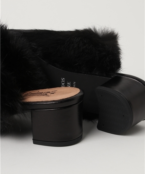 BONTRE(ボントレ)の「【BONTRE】ボントレ ラビットファーミュール (サンダル・レディース・ブラック/ベージュ・LARGE/MEDIUM)」の3枚目の写真