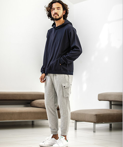CAMBIO(カンビオ)の「mpa1715-Ponti Loose Pullover Parka パーカー(パーカー・メンズ・キャメル/グレー/ネイビー/チャコール/ブラック・L/M/S)」の8枚目の写真