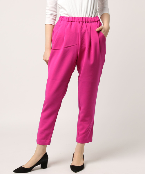 AMERICAN HOLIC（アメリカンホリック）の「タックテーパードパンツ（その他パンツ・レディース・サックスブルー/イエロー/ブルー/ライトグレー/ブラック/ピンク/ネイビー/グリーン・M/L/S）」の2枚目の写真