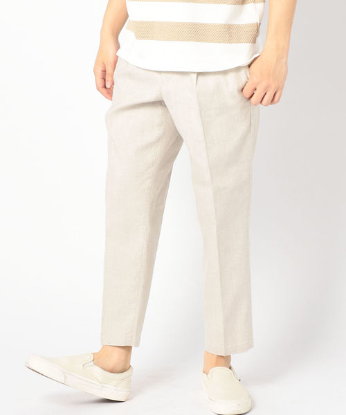 SHIPS（シップス）の「SC: SOLOTEX(R) SAFILIN リネン ハイブリッド アンクル パンツ（その他パンツ・メンズ・ナチュラル/ネイビー・LARGE/MEDIUM/SMALL/X-LARGE）」の4枚目の写真