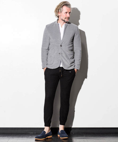 1piu1uguale3 RELAX（ウノピュウノウグァーレトレリラックス）の「1PIU1UGUALE3 RELAX(ウノピゥウノウグァーレトレ)テリークロスパイルジャケット（テーラードジャケット・メンズ・ブラック/グレー/ネイビー・SMALL/MEDIUM/LARGE/X-LARGE）」の8枚目の写真