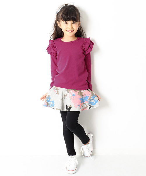 devirock(デビロック)の「厚手もっちり肩フリル長袖Tシャツ(Tシャツ/カットソー・キッズ・ピンク系その他/ネイビー/グリーン系その他/レッド系その他/オフホワイト/スモークピンク/ブラック/カーキ/ラベンダー/ヘザーチャコール/キャメル/ブルーグレー・100cm/110cm/120cm/130cm/140cm/150cm/80cm/90cm/160cm)」の20枚目の写真