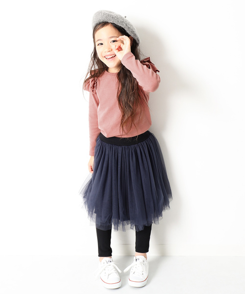 devirock(デビロック)の「厚手もっちり肩フリル長袖Tシャツ(Tシャツ/カットソー・キッズ・ピンク系その他/ネイビー/グリーン系その他/レッド系その他/オフホワイト/スモークピンク/ブラック/カーキ/ラベンダー/ヘザーチャコール/キャメル/ブルーグレー・100cm/110cm/120cm/130cm/140cm/150cm/80cm/90cm/160cm)」の21枚目の写真