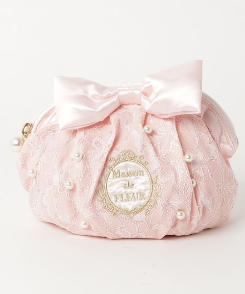 Maison de FLEUR(メゾンドフルール)の「ピンクピンクピンクレースパールリボンポーチ(ポーチ・レディース・ピンク/ライトピンク/ピンク系その他2・FREE)」の15枚目の写真