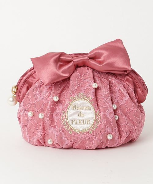 Maison de FLEUR(メゾンドフルール)の「ピンクピンクピンクレースパールリボンポーチ(ポーチ・レディース・ピンク/ライトピンク/ピンク系その他2・FREE)」の14枚目の写真