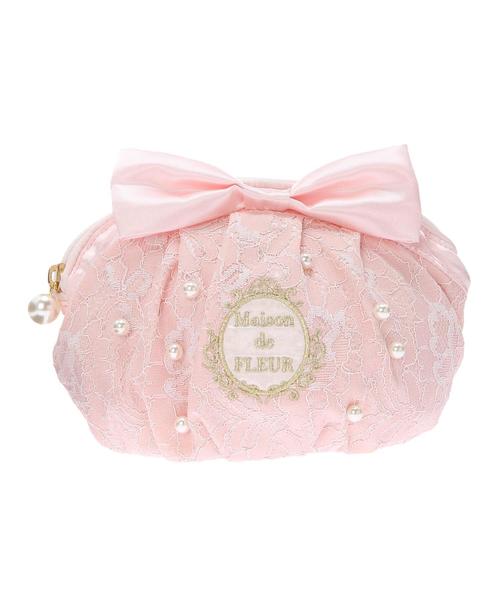 Maison de FLEUR(メゾンドフルール)の「ピンクピンクピンクレースパールリボンポーチ(ポーチ・レディース・ピンク/ライトピンク/ピンク系その他2・FREE)」の12枚目の写真
