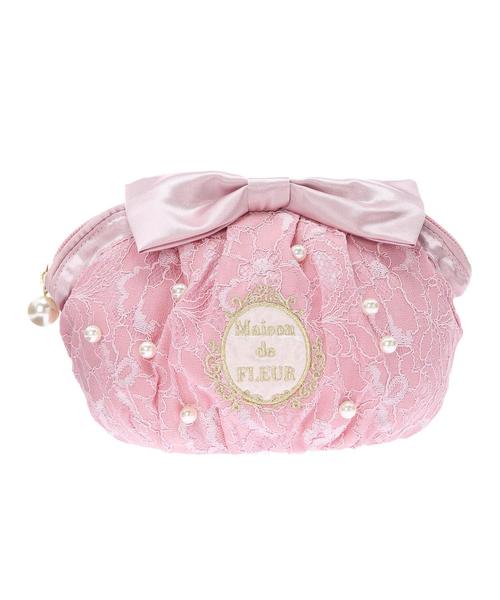 Maison de FLEUR(メゾンドフルール)の「ピンクピンクピンクレースパールリボンポーチ(ポーチ・レディース・ピンク/ライトピンク/ピンク系その他2・FREE)」の11枚目の写真