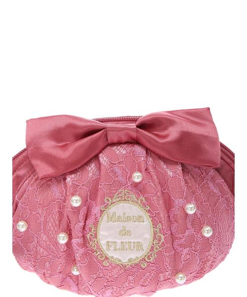 Maison de FLEUR(メゾンドフルール)の「ピンクピンクピンクレースパールリボンポーチ(ポーチ・レディース・ピンク/ライトピンク/ピンク系その他2・FREE)」の7枚目の写真