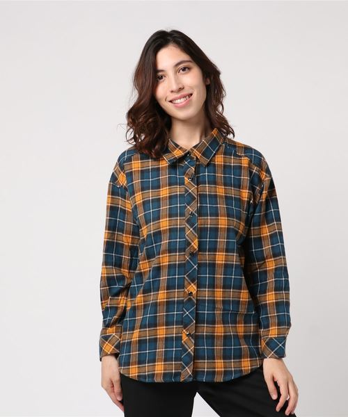 VENCEEXCHANGE（ヴァンスエクスチェンジ）の「3WAYチェックシャツ（シャツ/ブラウス・レディース・イエロー/スカイブルー/ブラウン・M）」の8枚目の写真