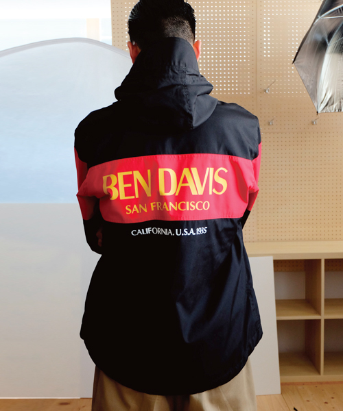 BEN DAVIS/PROJECT LINE（ベンデイビスプロジェクトライン）の「BEN DAVIS PROJECTLINE HOOD JACKET/ベンデイビス 切替しフードジャケット（マウンテンパーカー・メンズ・ネイビー/ブラック系その他/ブラック×レッド・MEDIUM/LARGE/X-LARGE）」の4枚目の写真