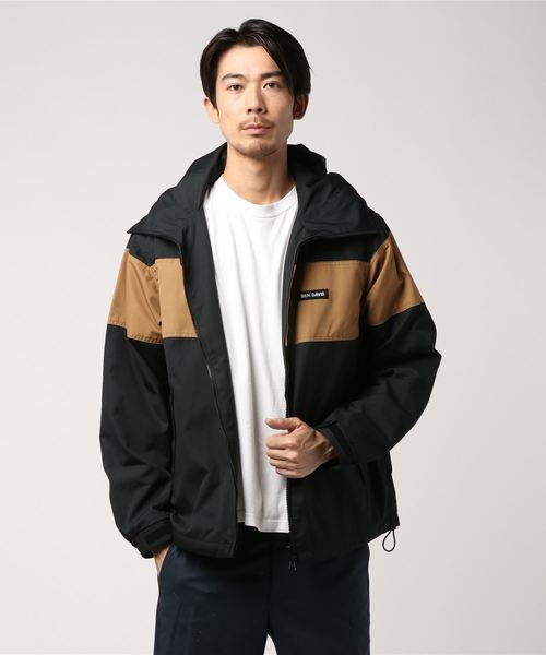BEN DAVIS/PROJECT LINE（ベンデイビスプロジェクトライン）の「BEN DAVIS PROJECTLINE HOOD JACKET/ベンデイビス 切替しフードジャケット（マウンテンパーカー・メンズ・ネイビー/ブラック系その他/ブラック×レッド・MEDIUM/LARGE/X-LARGE）」の14枚目の写真