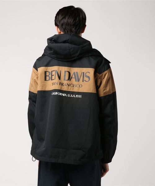 BEN DAVIS/PROJECT LINE（ベンデイビスプロジェクトライン）の「BEN DAVIS PROJECTLINE HOOD JACKET/ベンデイビス 切替しフードジャケット（マウンテンパーカー・メンズ・ネイビー/ブラック系その他/ブラック×レッド・MEDIUM/LARGE/X-LARGE）」の12枚目の写真